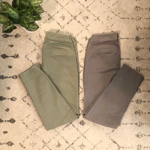 2 Pairs Pixie Ankle Pants Old Navy 2 Gray Green